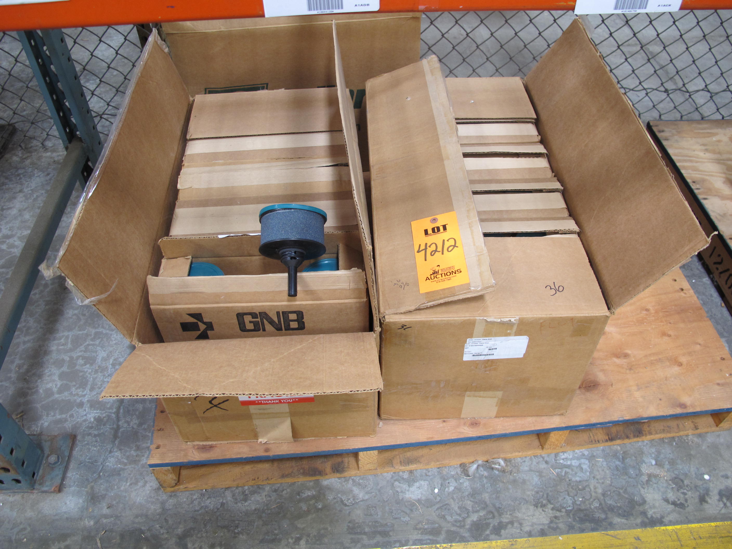 (108) GNB, PRE-VENT VENT FILLING FUNNELS, ARRESTER, FLAME KIND. LOADING & HANDLING FEE $15-4212